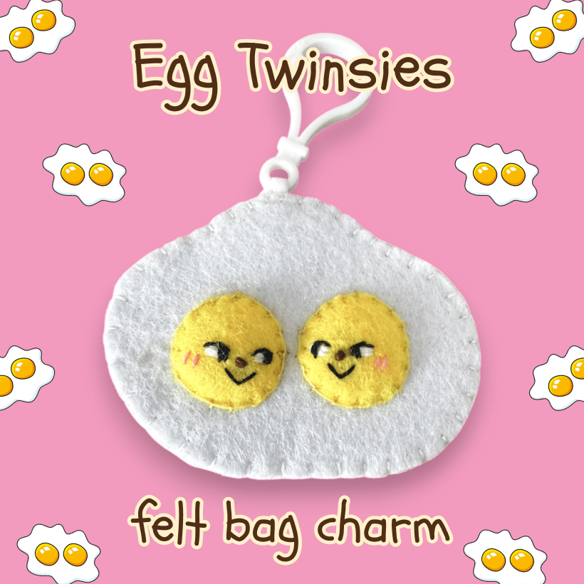 Double Yolk Egg | Twin Eggs Felt Bag Charm