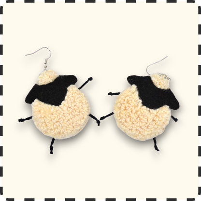 Fluffy Sheep Punchneedle Earrings🐑
