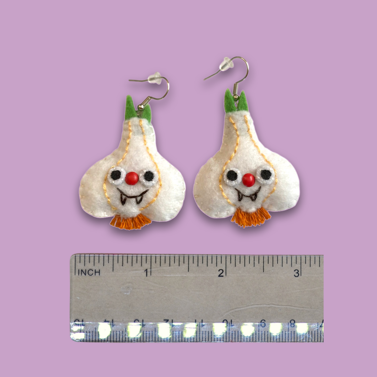 Garlic Vampire Felt Earrings 🧄🧛‍♀️