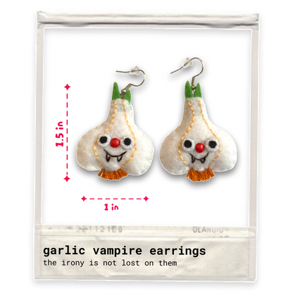 Garlic Vampire Felt Earrings 🧄🧛‍♀️