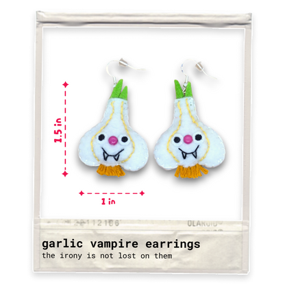Garlic Vampire Felt Earrings 🧄🧛‍♀️