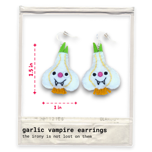 Garlic Vampire Felt Earrings 🧄🧛‍♀️