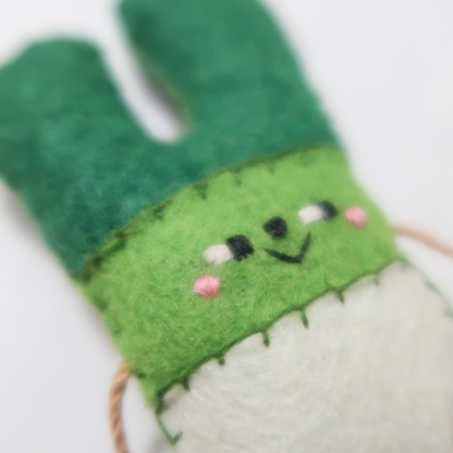 Green Onion/Leek Felt Bag Charm