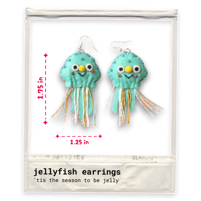 Jellyfish Felt Earrings 🌀