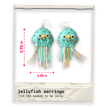 Jellyfish Felt Earrings 🌀