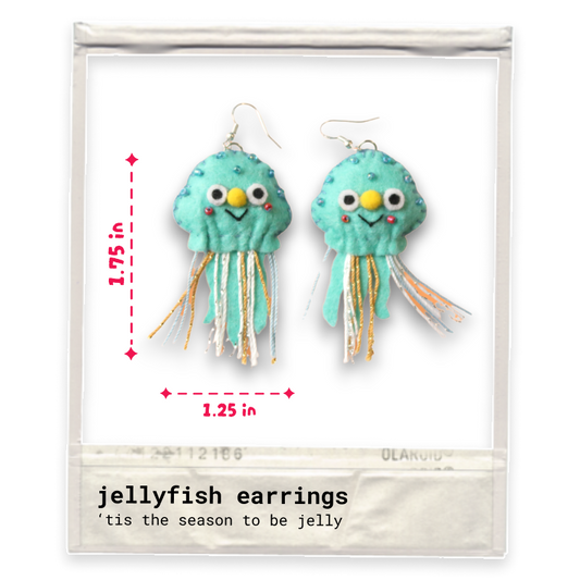 Jellyfish Felt Earrings 🌀