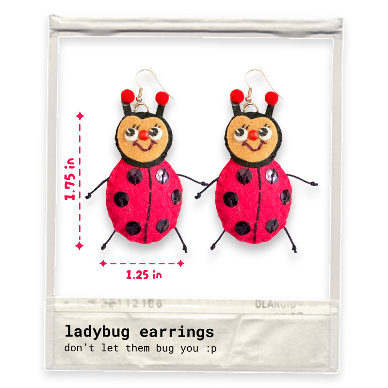 Ladybug Felt Earrings 🐞