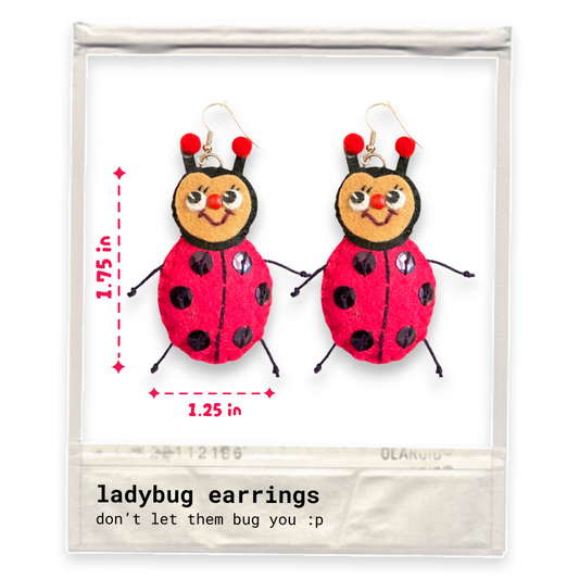 Ladybug Felt Earrings 🐞