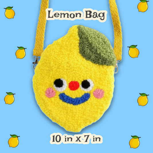 Lemon Punchneedle Bag | Handtufted Purse 🍋