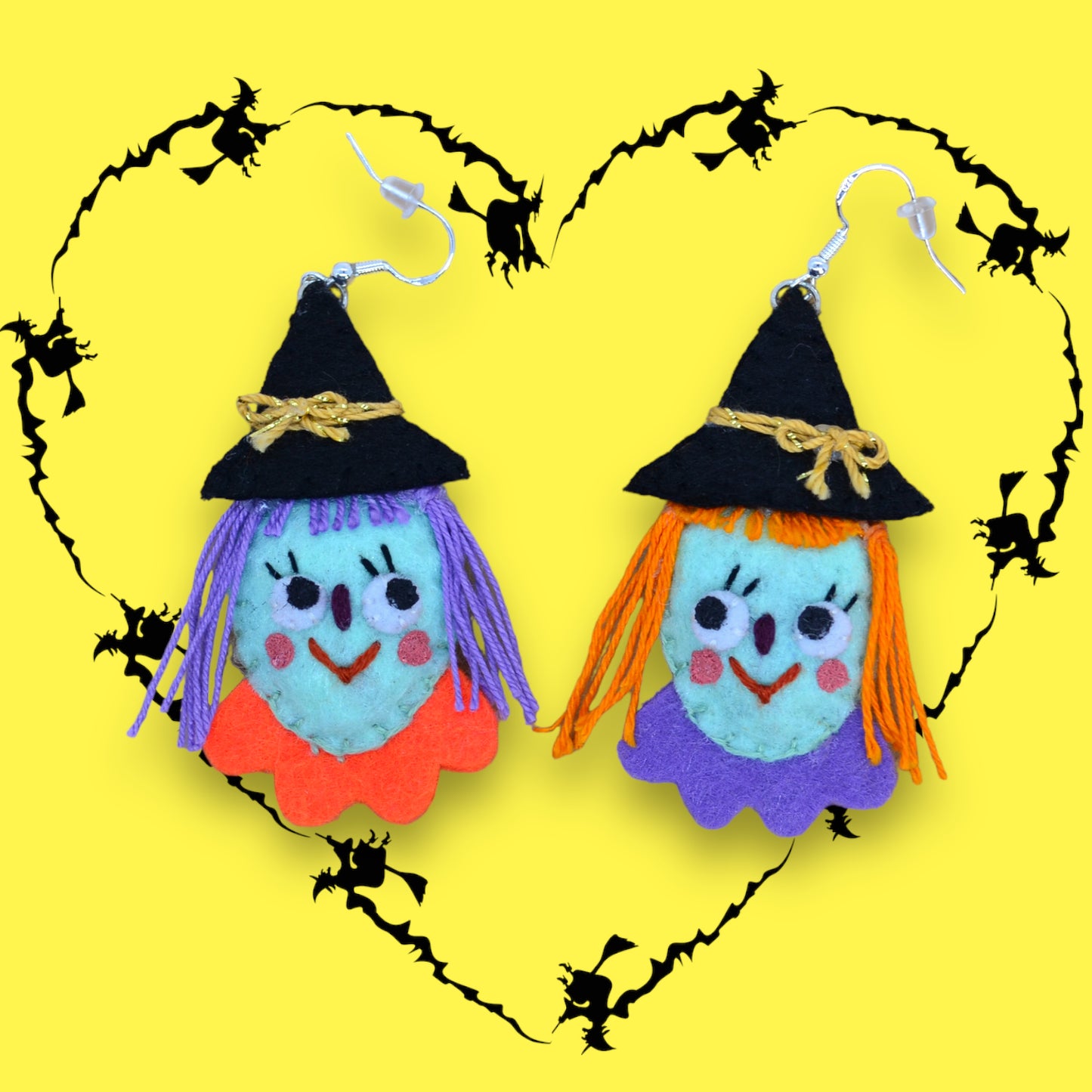 Witchy Sisters Felt Earrings 🧙🏽‍♀️