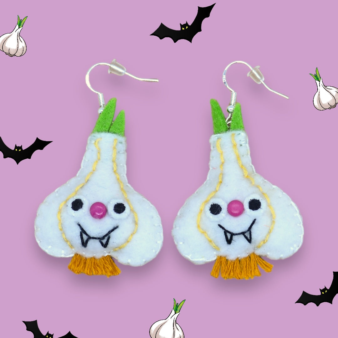 Garlic Vampire Felt Earrings 🧄🧛‍♀️