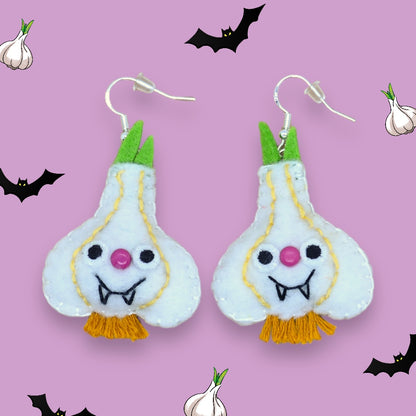 Garlic Vampire Felt Earrings 🧄🧛‍♀️