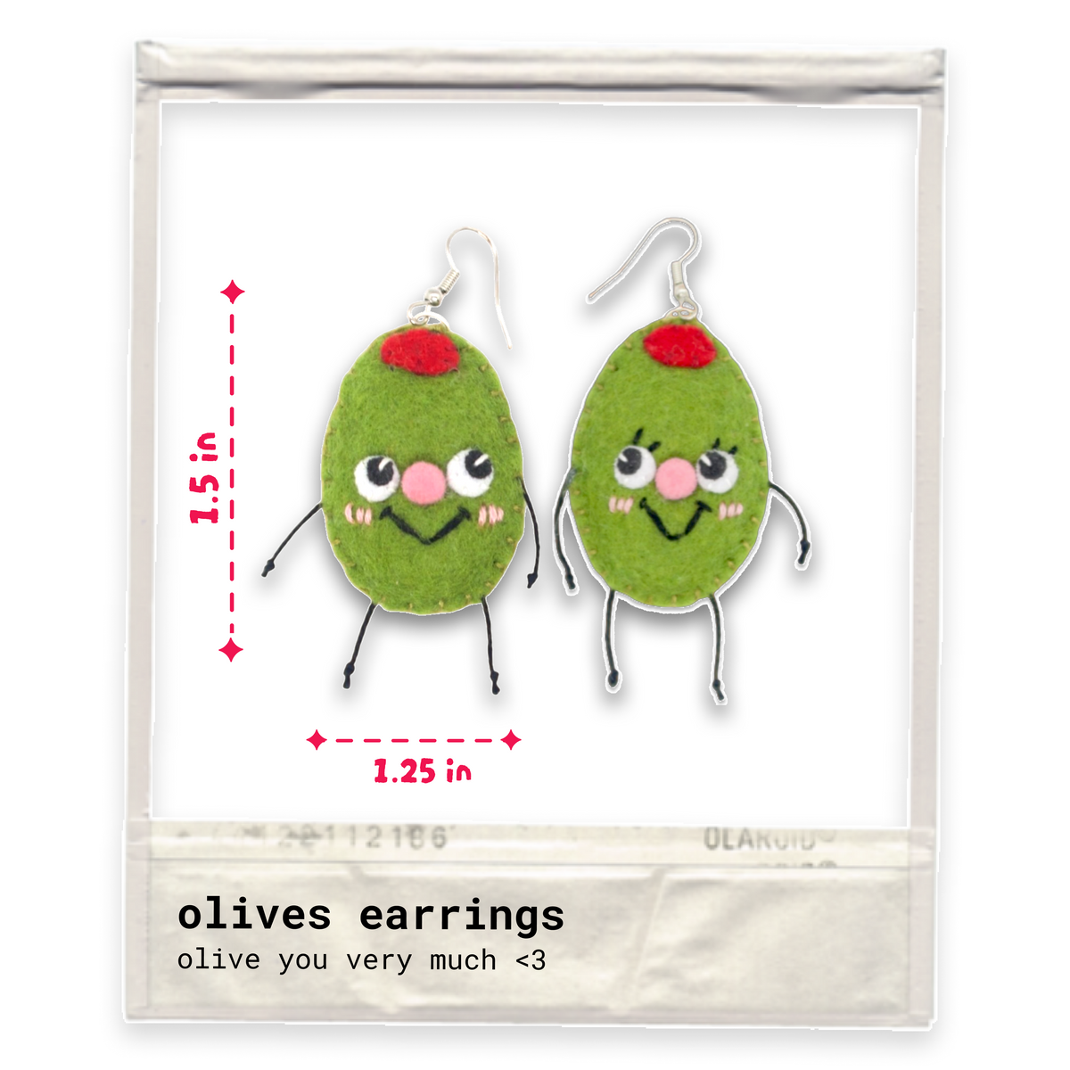 Olive Felt Earrings 🫒