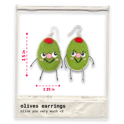Olive Felt Earrings 🫒