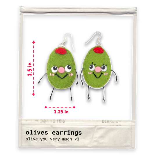 Olive Felt Earrings 🫒