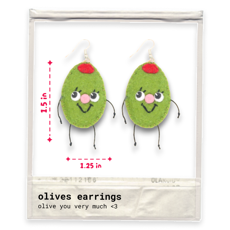 Olive Felt Earrings 🫒