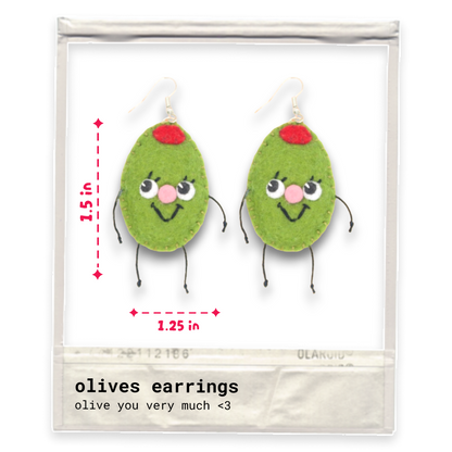 Olive Felt Earrings 🫒