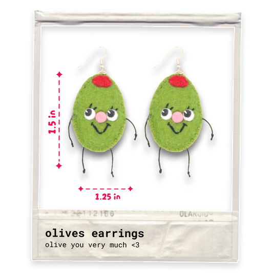 Olive Felt Earrings 🫒