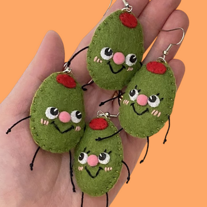 Olive Felt Earrings 🫒
