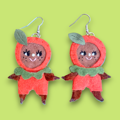 Orange Girls Felt Earrings 🍊👯‍♀️