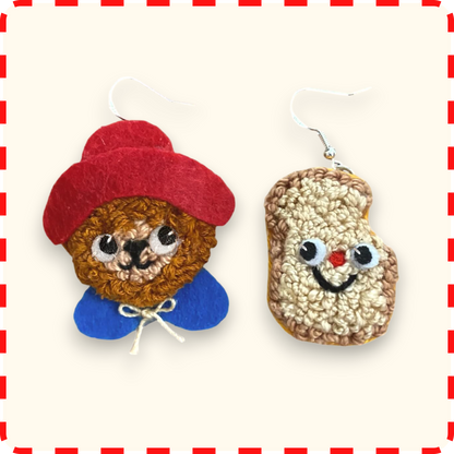 Paddington + Sandwich Punchneedle Earrings