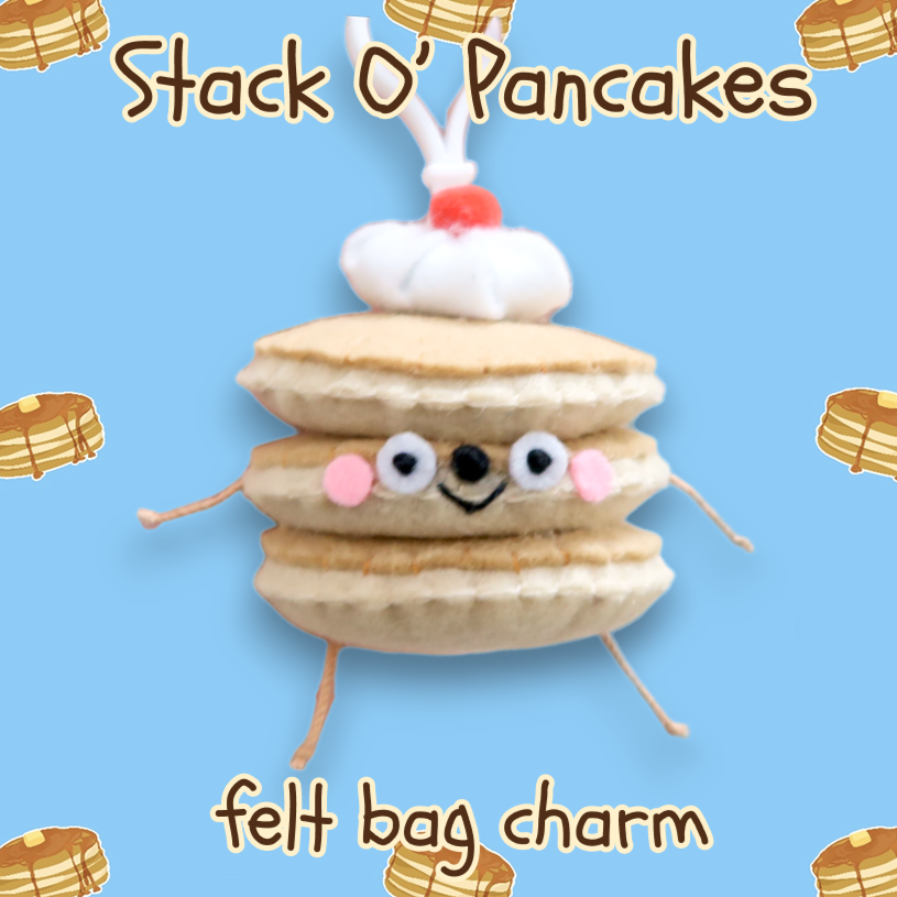 Pancakes Felt Bag Charm 🥞