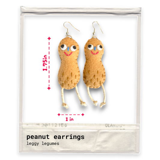 Leggy Legume Peanut Felt Earrings 🥜