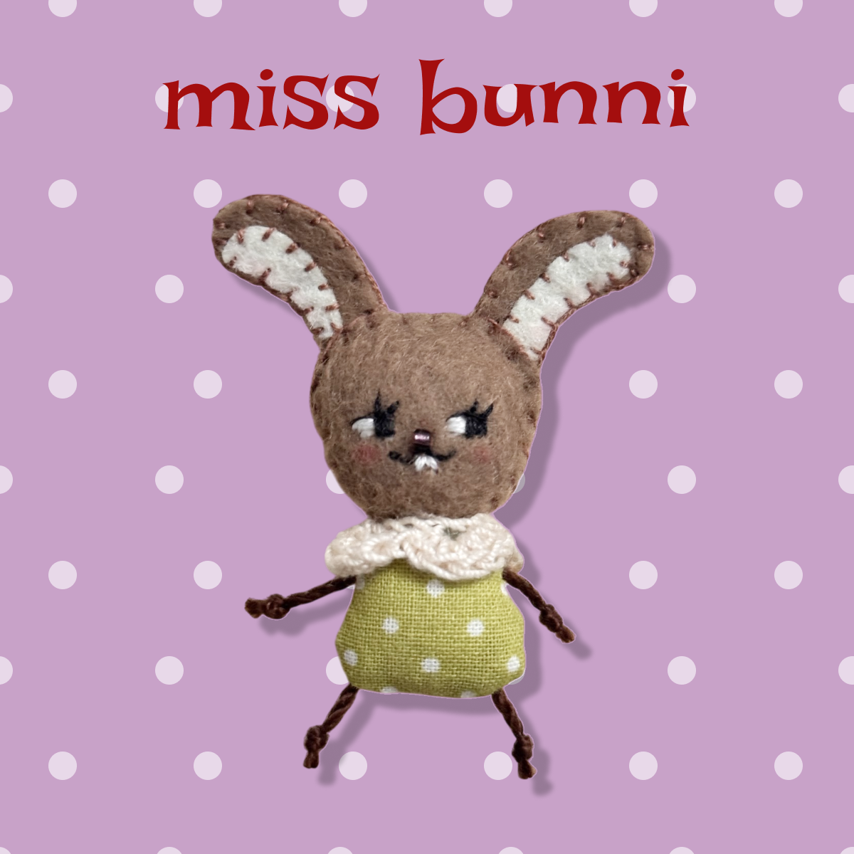 Bunny Rabbit Felt Pin🐇