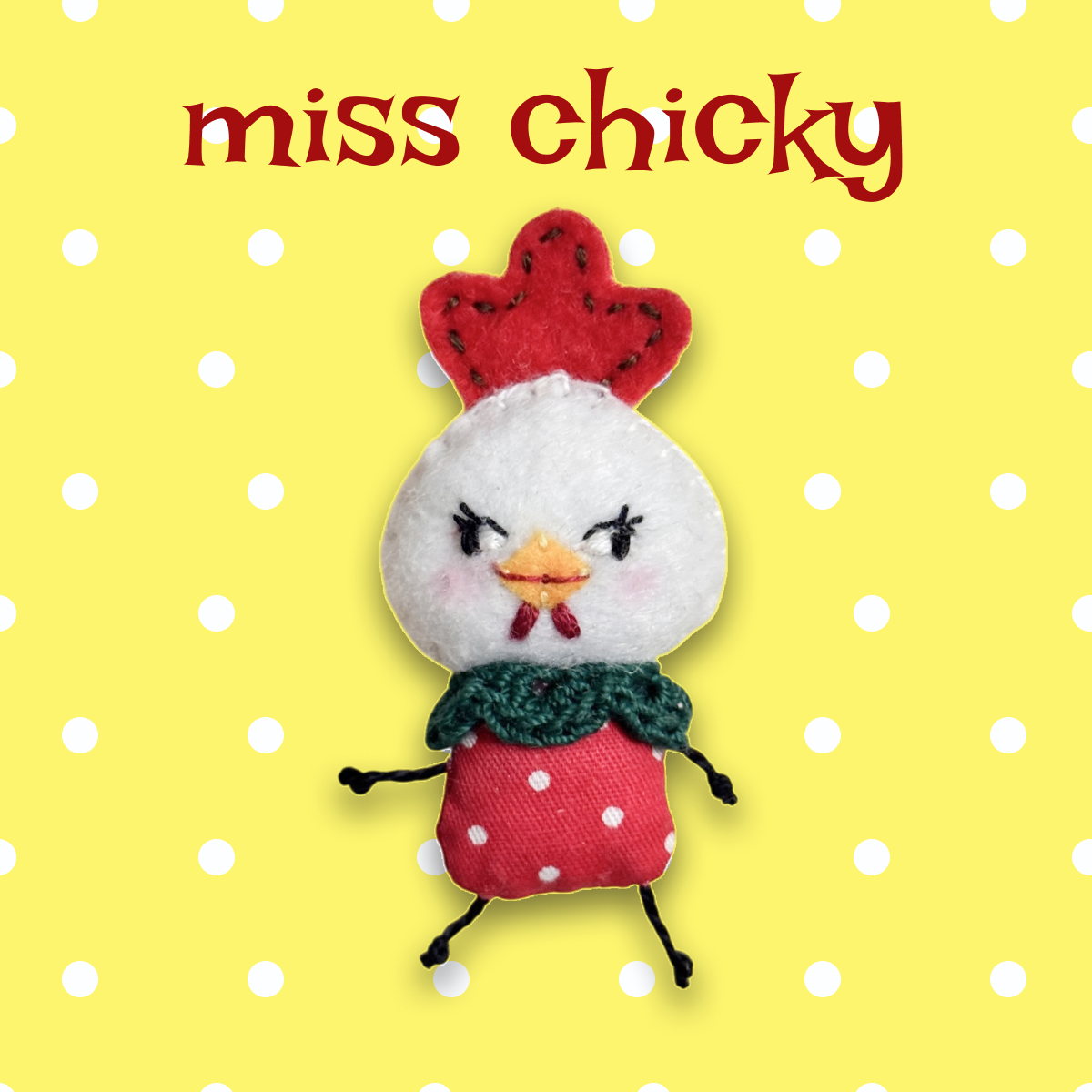 Chicken Felt Pin🐓