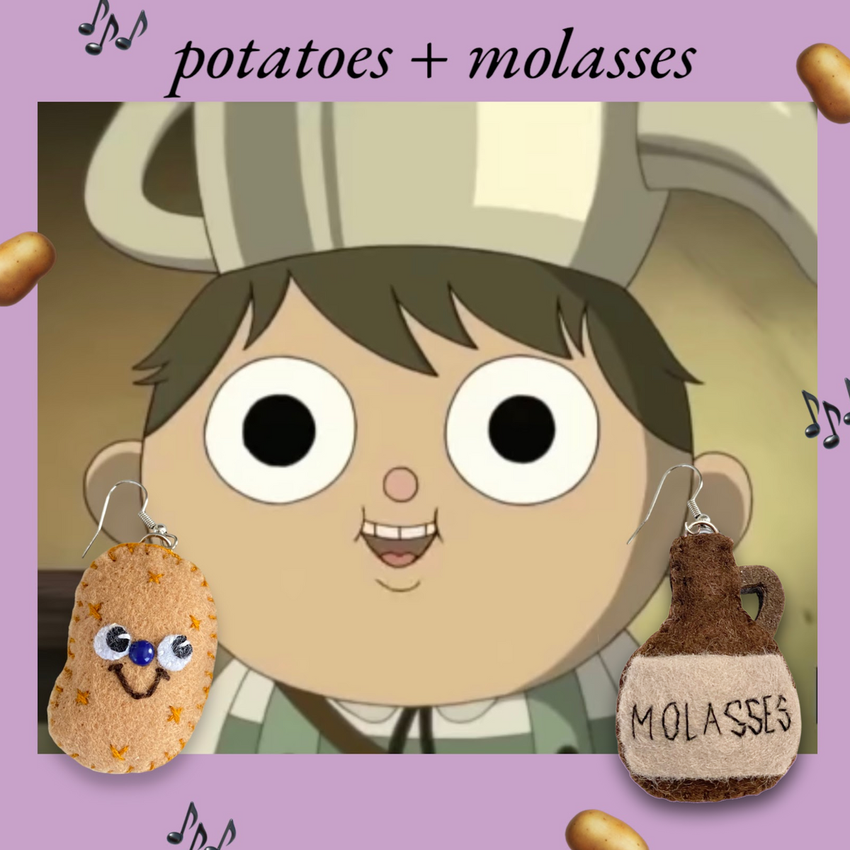 Potatoes + Molasses Felt Earrings🥔🍯