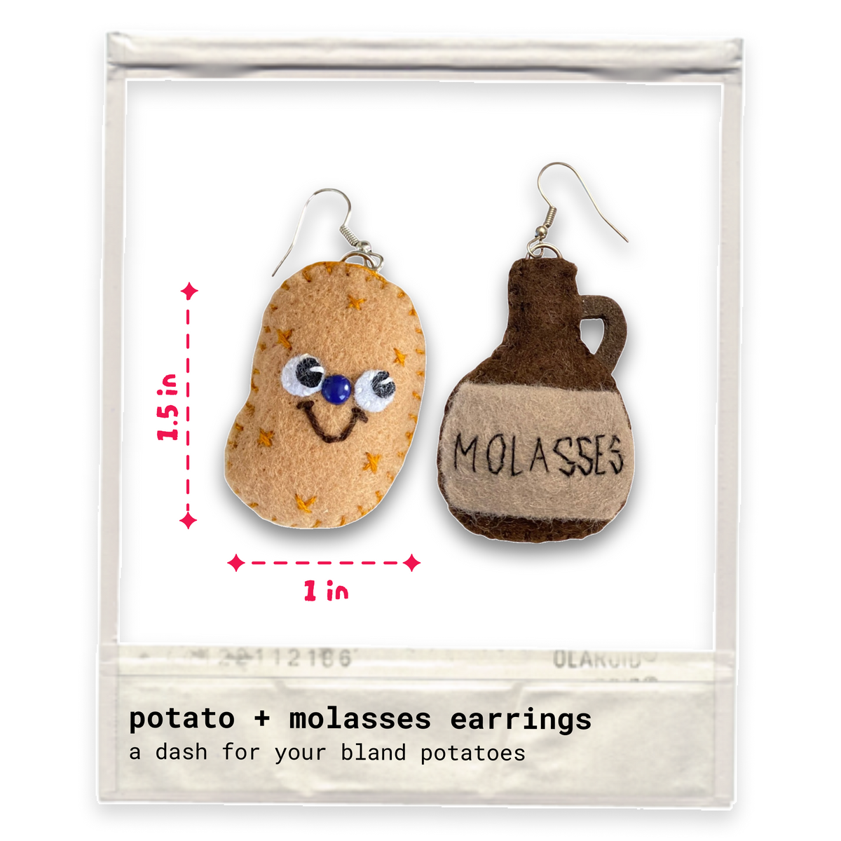 Potatoes + Molasses Felt Earrings🥔🍯