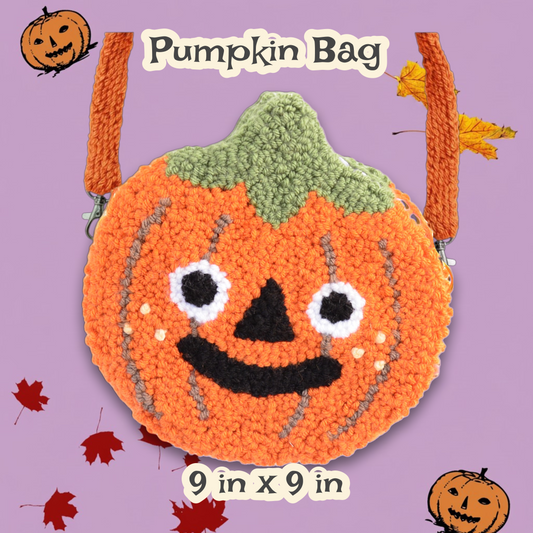 Pumpkin Punchneedle Bag | Handtufted Purse 🎃