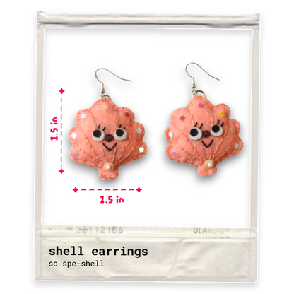 Shell Felt Earrings 🐚✨