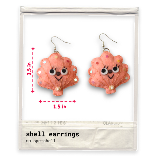 Shell Felt Earrings 🐚✨