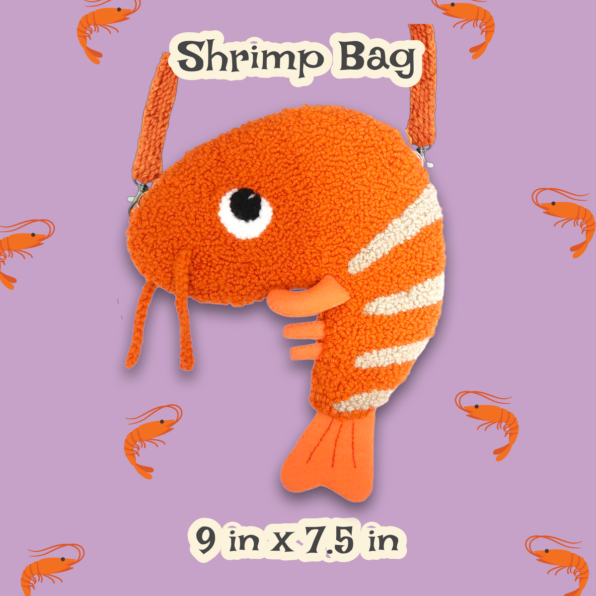 Shrimp Punchneedle Bag 🦐 | Fiber Art Bag