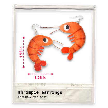 Shrimp Felt Earrings 🦐