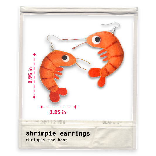 Shrimp Felt Earrings 🦐
