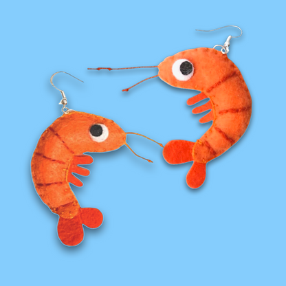Shrimp Felt Earrings 🦐