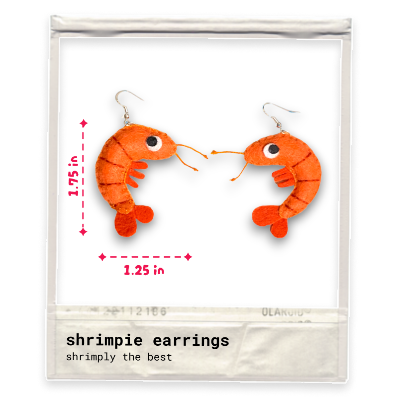 Shrimp Felt Earrings 🦐