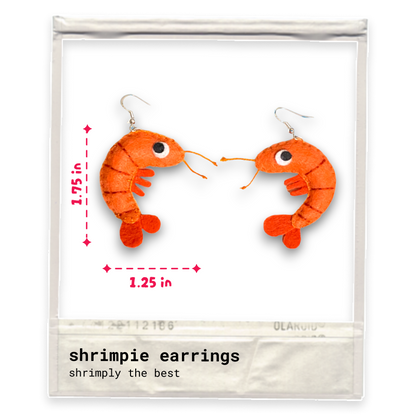 Shrimp Felt Earrings 🦐