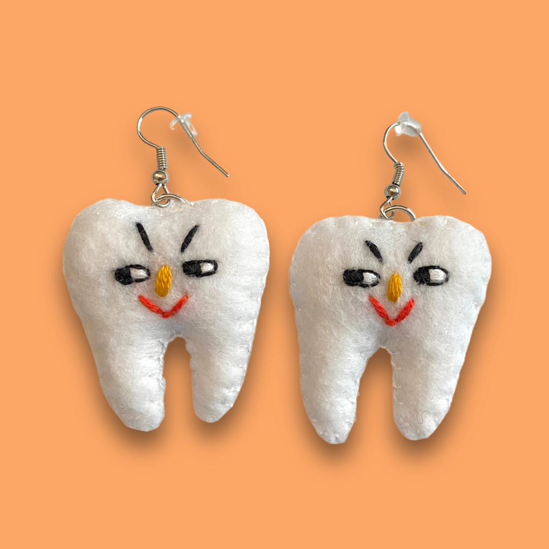 Teeth Felt Earrings 🦷