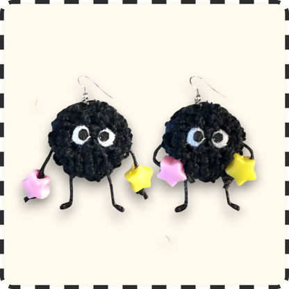 Soot Sprites Punchneedle Earrings⚫️