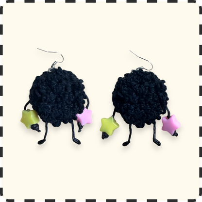 Soot Sprites Punchneedle Earrings⚫️