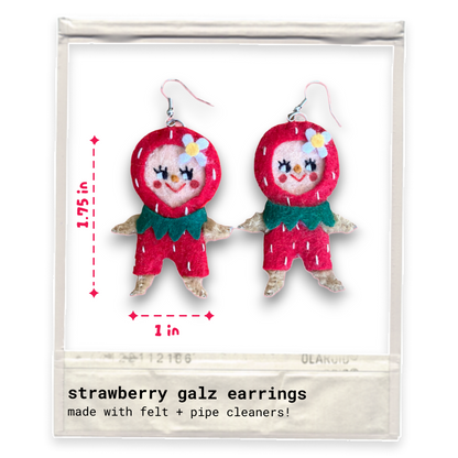 Strawberry Girls Felt Earrings 🍓👯‍♀️