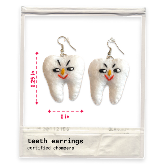 Teeth Felt Earrings 🦷