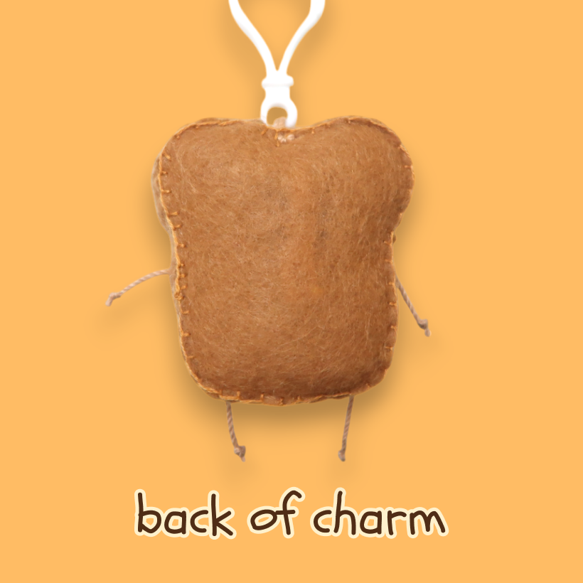 Buttery Toasty Bread Felt Bag Charm