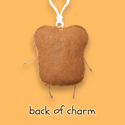 Buttery Toasty Bread Felt Bag Charm