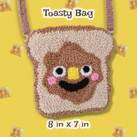 Toasty Bread Punchneedle Bag 🍞 | Fiber Art Purse