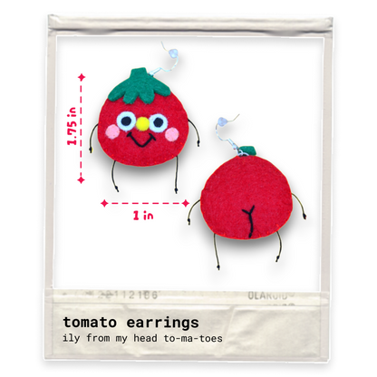 Tomato Fruity Booty Felt Earrings 🍅