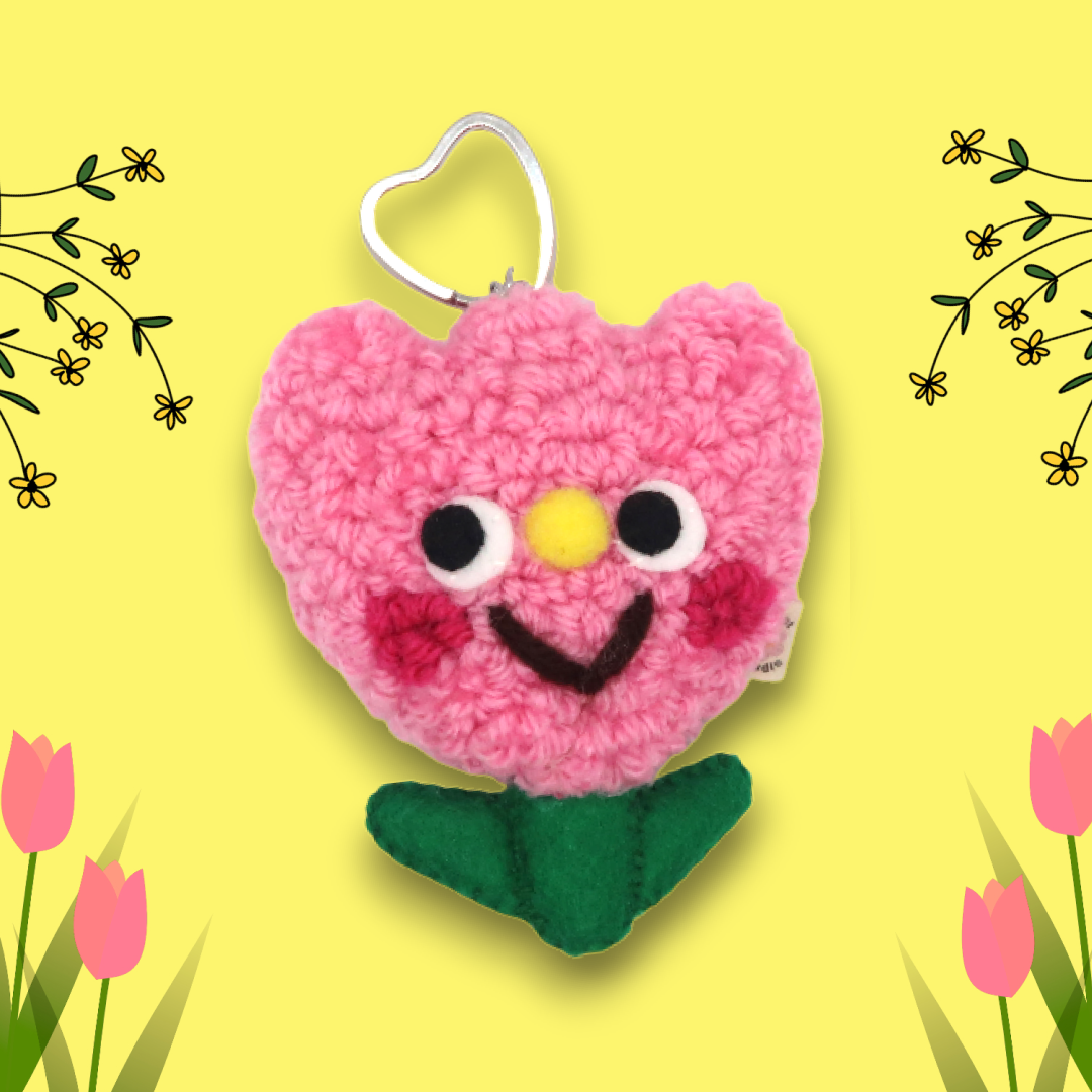 🌷 Tulip Punchneedle Bag Charm | Keychain 💓
